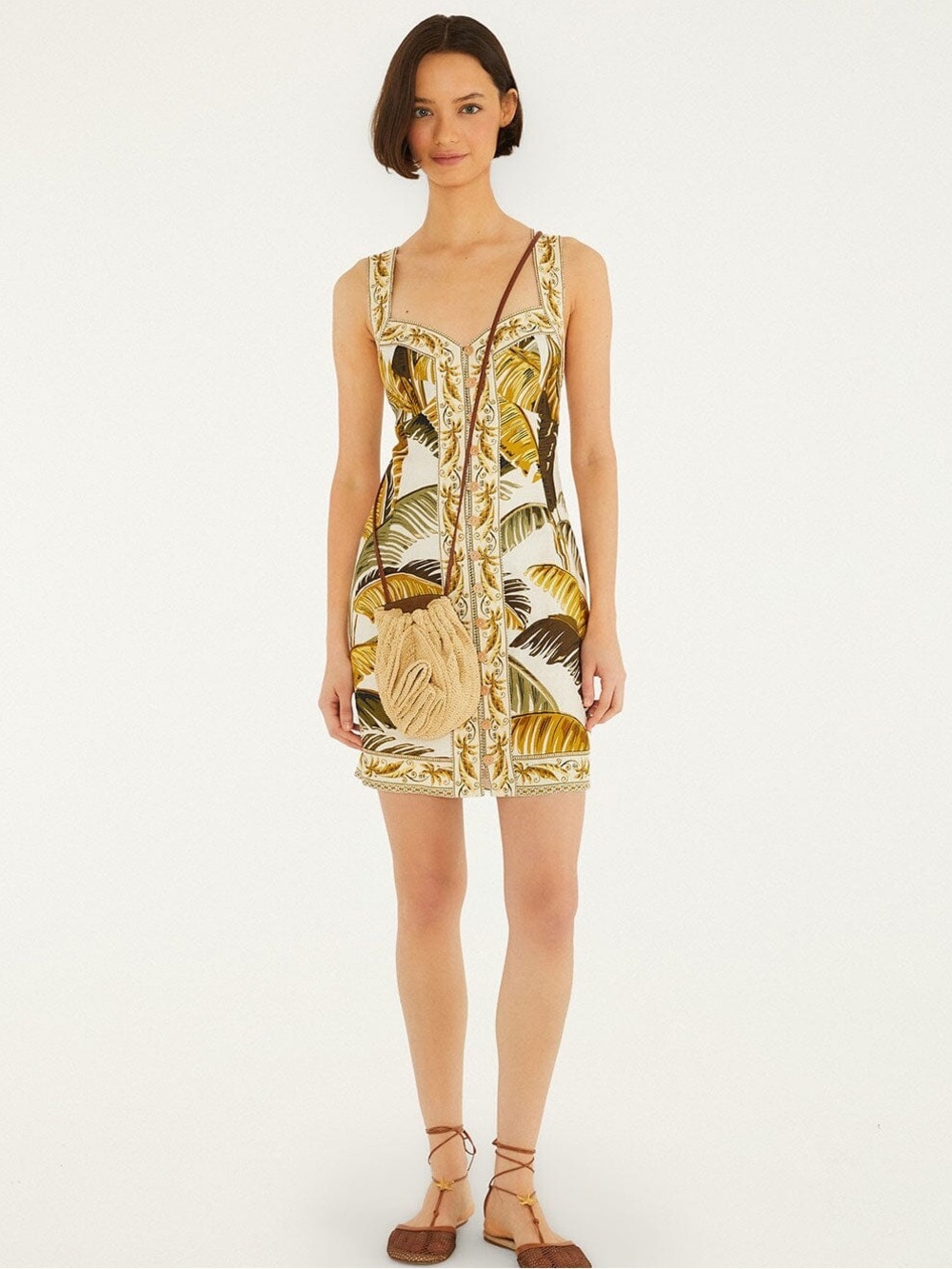 Farm Rio: Off-White Trancoso Buttoned Mini
Dress - Picture 5 of 11
